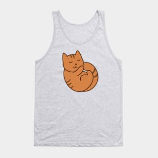 Sleeping Brown Cat Tank Top